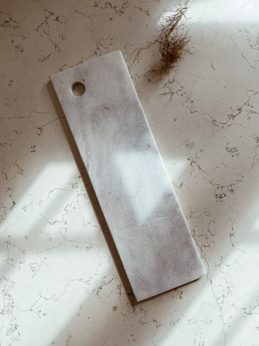 Aflang marmor bakke - Neutral